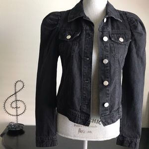 Puff sleeve denim jacket